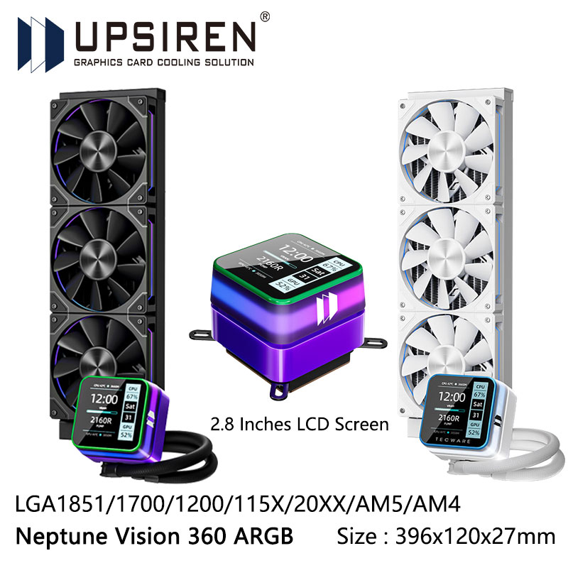 Pc Gaming Liquid - USIREN Neptune Vision 360 ARGB All-in-One-Wasserkühlungskühler,